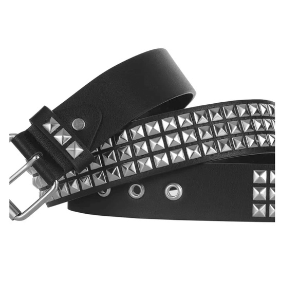 PU Black Studded Belt - Picture 8 of 10